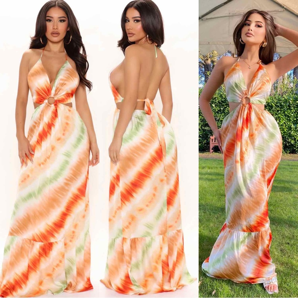 💥 NEW | Satin Tie Dye Maxi Dress